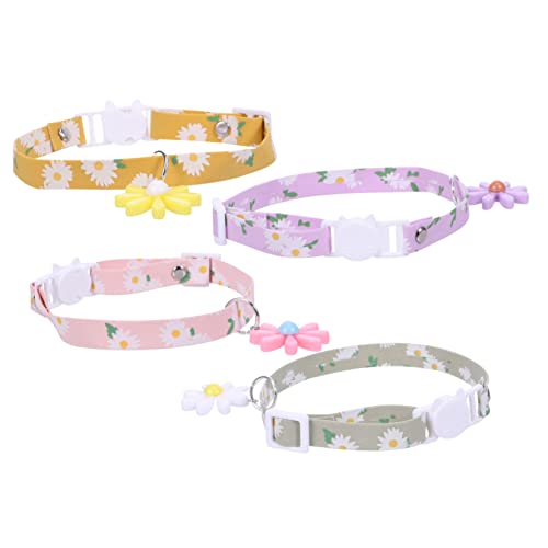 POPETPOP 4-teiliges Gänseblümchen- Für Haustiere Und Kätzchen Verstellbar Gänseblümchen-blumenhalsband-Set Für Tägliche Fotohochzeiten Weihnachtsanlässe von POPETPOP