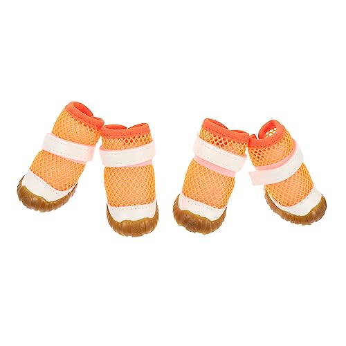 POPETPOP 4stücke Atmungsaktive Hundeschuhe Für Sommer Bequeme rutschfeste Und Verschleißfeste Schuhe Für Kleine Und Mittelgroße Hunde Für Drinnen Und Draußen von POPETPOP