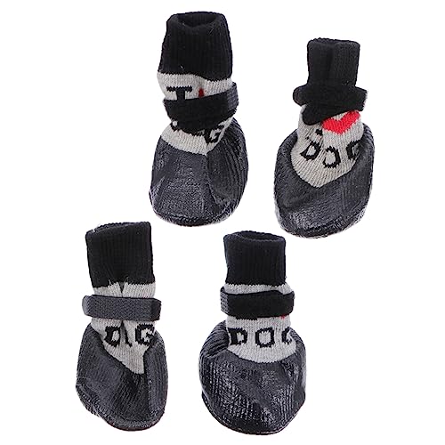 POPETPOP 4stücke rutschfeste Hundeschuhe Für Weiche Wollsocken Für Pfotenschutz Für EIS Und Temperaturen Für Kleine Und Mittlere Hunde Stylisches Design von POPETPOP