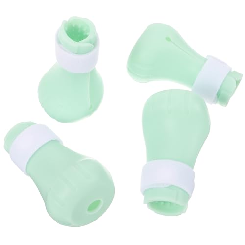 POPETPOP 4 Stück Katzenfüße Kratzen Kratzer Katzenstiefel Für Die Fellpflege Schuhe Für Kätzchen Badezubehör Für Katzen Kratzfeste Katzenschuhe Katzenwaschbare Stiefel Light Green Kieselgel von POPETPOP