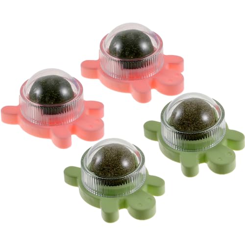 POPETPOP 4 Stück Katzenminzenbälle Katzenfutter Puzzles Für Hauskatzen Für Kätzchen Katzenhalsband Katzenspielzeug Katzenminzenspielzeug Katzenzahnbälle Katzenspielzeug von POPETPOP