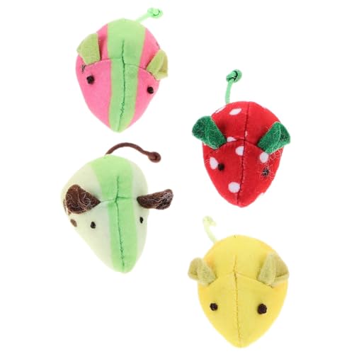 POPETPOP Katzenspielzeug-Set 4-teilig Fruchtförmiges Plüschmaus-Spielzeug für Die Unterhaltung Von Katzen Im POPETPOP Katzenspielzeug-Set 4-teilig Fruchtförmiges Plüschmaus-Spielzeug für Die Unterhaltung Von Katzen Im von POPETPOP