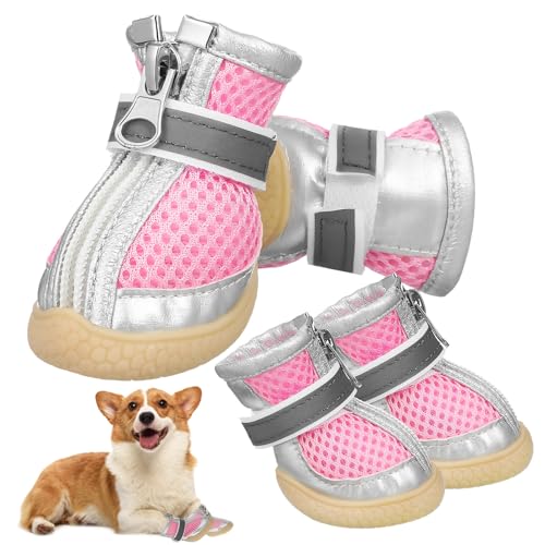 POPETPOP Hundestiefel Für Heißes Pflaster 4 Paar Hundeschuhe Atmungsaktiv Reflektierend Wärmeisolierend Für Im Freien POPETPOP Hundestiefel Für Heißes Pflaster 4 Paar Hundeschuhe Atmungsaktiv Reflektierend Wärmeisolierend Für Im Freien von POPETPOP