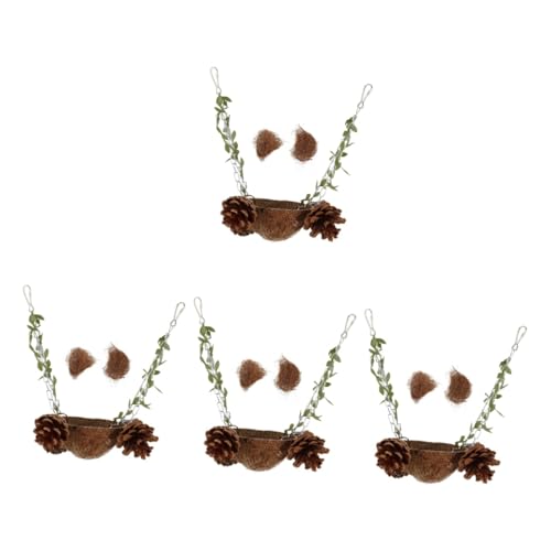 POPETPOP 4 Stück Nest aus Kokosnussschalen papagei Spielzeug vogelkäfig zubehör Papageienhöhle aus Kokosnussschalen Papageienkäfig Spielzeug schaukel Ruhendes Vogelbett Kokosnuss-Vogelhaus POPETPOP 4 Stück Nest aus Kokosnussschalen papagei Spielzeug vogelkäfig zubehör Papageienhöhle aus Kokosnussschalen Papageienkäfig Spielzeug schaukel Ruhendes Vogelbett Kokosnuss-Vogelhaus von POPETPOP