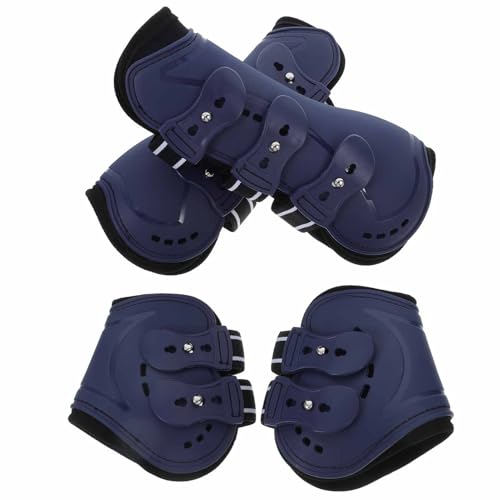 POPETPOP 4 Stück Pferdebeingamaschen Pferdebeinschützer Pferdefußabdeckung Pferdetrailgamaschen Reitstiefel Pferdestiefel Pferdeorthese Pferdetransportgamaschen von POPETPOP