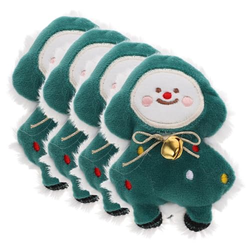 POPETPOP Plüsch-weihnachtsspielzeug 4-teiliges Set Neckendes Katzenspielzeug Zum Zahnen für Hauskatzen Interaktives Kätzchenspielzeug Cartoon-Design von POPETPOP