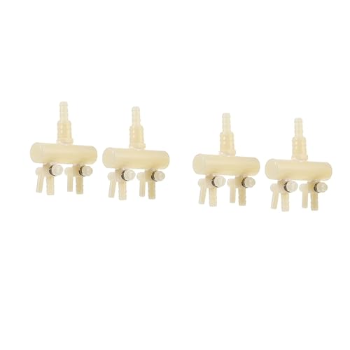 POPETPOP 2sets Aquarium Zubehör Luftventil Verteiler Aquarium Air Splitter Weiß Starke Kunststoff Einfache Montage 2 Stücke * 2 von POPETPOP