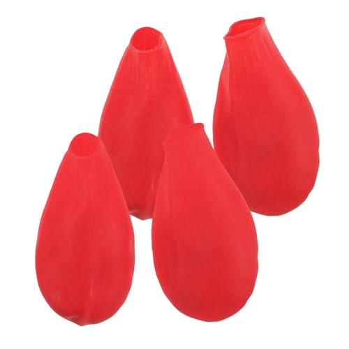 POPETPOP 4 Stück Schuhüberzüge für Haustiere Püppchen Hund Pfote Kauer Dog Accessories Dog Shoes Welpenstiefel rutschfeste Welpenschuhe schützende Haustierschuhe Gummi rot von POPETPOP