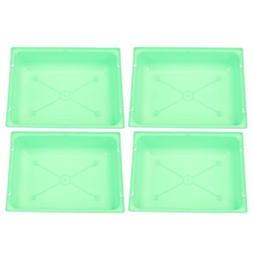 POPETPOP 4 Stück Tablett Für Hamsterkäfig Futterbecher Käfige Liner Deckel Hasenkäfig Käfig Tablett Lebewesen Wurf Hängematte System Wassernapf Für Hamster Heu Light Green Plastik von POPETPOP