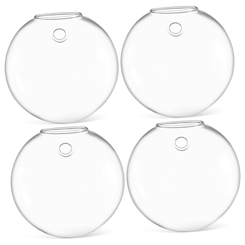 POPETPOP 4 Stück Wandvase hängende Pflanzgefäße für Zimmerpflanzen Blumenvase Mittelvase Bürodekor-Vasen raumdeko Wanddeko mit Pflanzen Vase für Hochzeitsmittelstücke Glasvase Transparent von POPETPOP