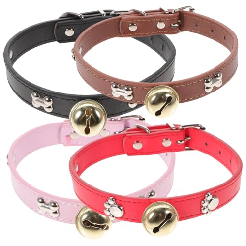 POPETPOP Verstellbares Ziegenhalsband Mit Glöckchen 4 Stück Schafhalsbänder Für Rinder Pferde Viehbedarf von POPETPOP