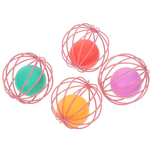 POPETPOP 4stücke Interaktive Katzenspielzeug Bälle Aus Kunststoff Zum Jagen Und Spielen Für Hauskatzen Haustier Spielzeug Mit Leuchtenden Farben Für Kätzchenbedarf von POPETPOP