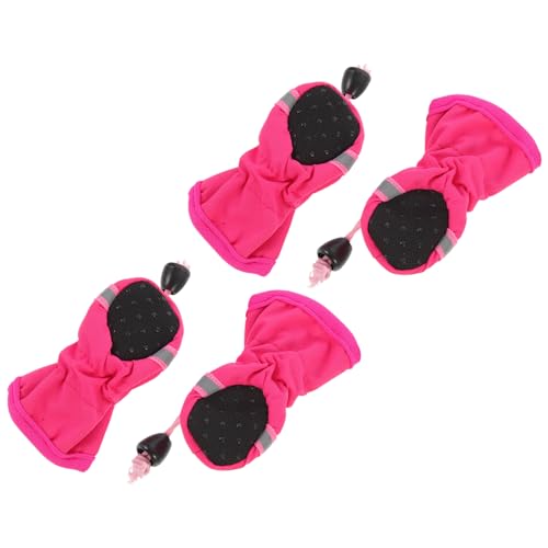 POPETPOP 4 Stück wasserdichte Fußabdeckung für Haustiere für verletzte Pfoten Stiefel für Hunde Hund für Pfoten Dackel pet Supplies Outdoor Schuhe Heimtierbedarf Haustier Stiefel Gummi Rosa von POPETPOP
