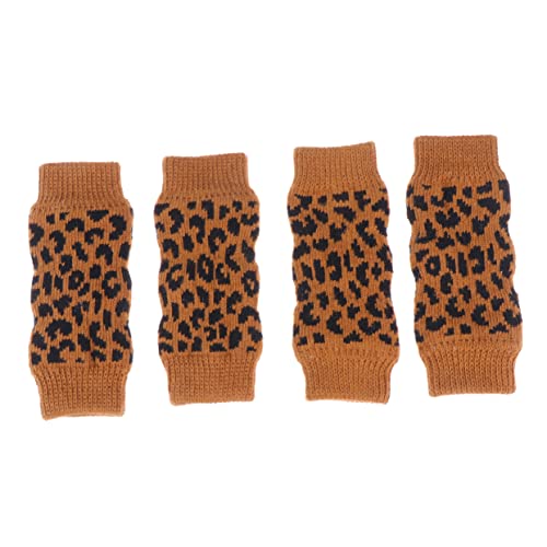 POPETPOP 4 Stück Hundestrümpfe – Haustiersocken Mit Leopardenmuster – Warm Und Bequem Für Kalte Tage – Leicht Zu Waschen – Perfektes Für von POPETPOP