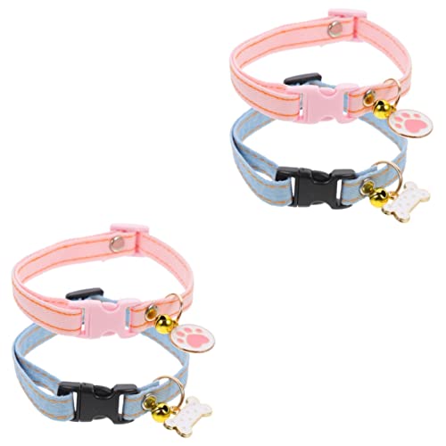 POPETPOP 4 Stück Katzenhalsband Katzenhalsbänder Katze Krawatten Kätzchenhalsbänder Für Jungen Katze Halskette Kätzchenhalsband Abtrünnige Katze Haustier Schmücken Baumwolle Polyester von POPETPOP