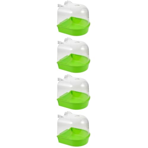 POPETPOP 4Er-Box Badebox Vogelpapageienbadewanne Papageiendusche Vogelfutterhalter papagei badewanne Vogel badewanne Vogelbad Badespielzeug Badewannen Vogelwanne Vogel badebecken Plastik von POPETPOP