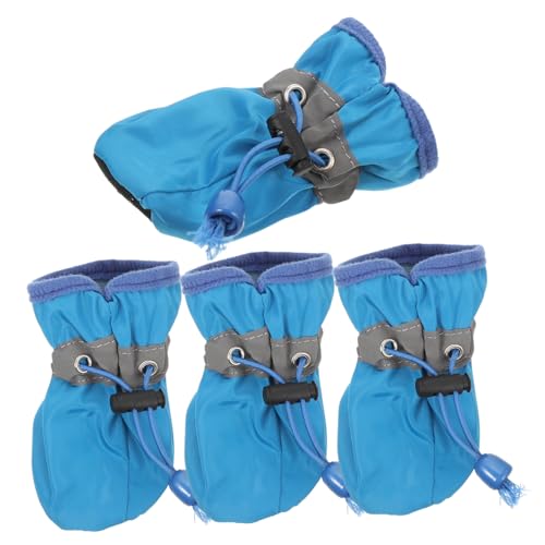 POPETPOP 4 Stück Hundestiefel für Kleine bis Mittlere Hunde rutschfeste Sohle Pfotenschutz Outdoor Hundeschuhe und Ausziehen von POPETPOP