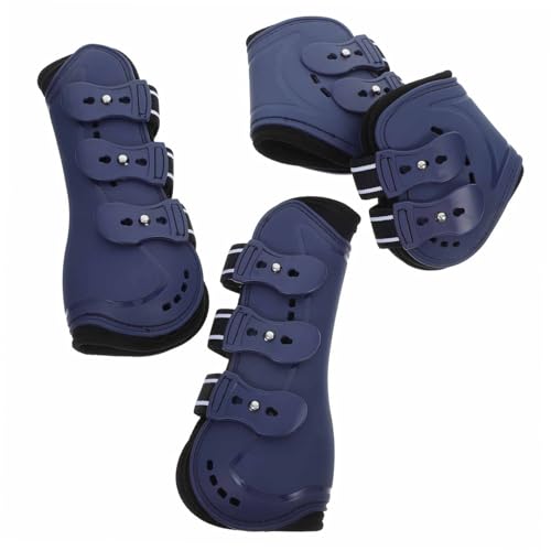 POPETPOP 4Stücke Pferdesehnengamaschen mit Verstellbarer Öffnung Eleganter Beinschutz für Trailreiten aus Langlebigem PU Material für Verschiedene Pferdebeine POPETPOP 4Stücke Pferdesehnengamaschen mit Verstellbarer Öffnung Eleganter Beinschutz für Trailreiten aus Langlebigem PU Material für Verschiedene Pferdebeine von POPETPOP