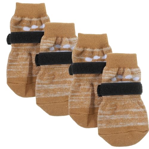 POPETPOP 4stücke Baumwoll-hundewärmesocken Mit Rutschfester Unterseite Atmungsaktive Und Bequeme Socken Für Kleine Hunde Für Winter Und Drinnen von POPETPOP