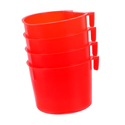 POPETPOP 4pcs Hängende Hühnchen Coop Vogelschüssel Kaninchen Käfig Fütterungsschale Verdickte Fütterungstasse Haustier Plastikwässerung Für Kleine Tiere von POPETPOP