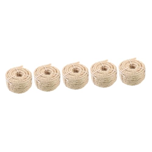 POPETPOP 5 Rollen Robustes Hanfseil Sisalfaserseil geflochtenes Sisalseil DIY Katzenkratzseil Kratzer Baum Natürliches Sisalseil Katzenkratzbrett Ersatzseil kürzbares Kratzseil Seil kratzen POPETPOP 5 Rollen Robustes Hanfseil Sisalfaserseil geflochtenes Sisalseil DIY Katzenkratzseil Kratzer Baum Natürliches Sisalseil Katzenkratzbrett Ersatzseil kürzbares Kratzseil Seil kratzen von POPETPOP