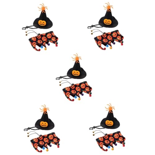 POPETPOP 5sätze Halloween Haustier Outfit Mit Verstellbarem Hut Und Halstuch Für Katzen Und Hunde Atmungsaktiv Und Bequem Für Partys Und Fotoshootings Mit Kürbisdesign POPETPOP 5sätze Halloween Haustier Outfit Mit Verstellbarem Hut Und Halstuch Für Katzen Und Hunde Atmungsaktiv Und Bequem Für Partys Und Fotoshootings Mit Kürbisdesign von POPETPOP