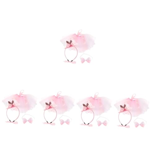 POPETPOP 5sätze Kostüm Für Kleine Hunde Ostern Outfit Mit Rock Fliege Und Haarband Für Halloween Fotoshootings Und Partys Adorable Haustier-Cosplay Für Besondere Anlässe von POPETPOP