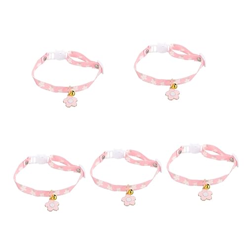 POPETPOP 5 Stück Süßes Katzenhalsband Mit Glöckchen Cartoon-hundehalsband Blumenanhänger Verstellbares Haustierhalsband Dekoratives Bezauberndes Design von POPETPOP