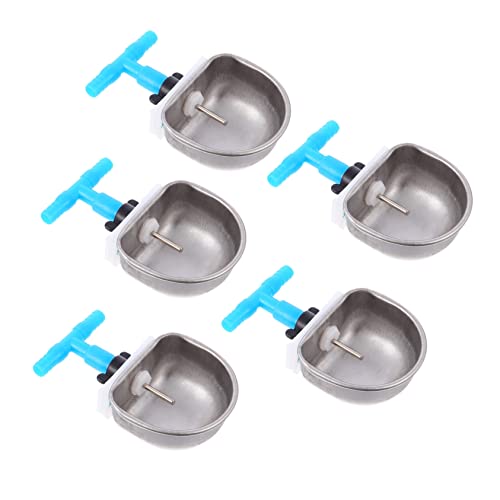 POPETPOP 5 Stück Kaninchen-Wasserbrunnen Isolierte Wasserflasche mit Futternapf für Kaninchen Hasen wasserspender hasentrinkflaschen Wasserzufuhr Tränke für Kaninchen Rostfreier Stahl Blue von POPETPOP