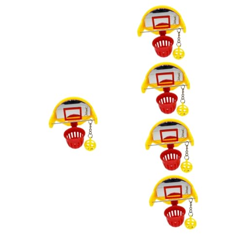 POPETPOP 5 Stück Lustige Papageienvögel Spielzeug Papageien-Basketballspielzeug Papageien-Basketballkorb Mini-Papageien-Basketball-Vogel-Rucksack Nymphensittich-Spielzeug Vogelständer von POPETPOP