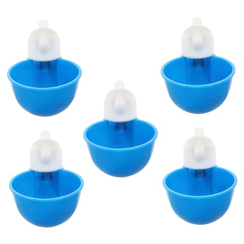 POPETPOP 5 Stück Tränkebecken für Geflügel Chicken Feeder geflügel tränke Pigeon Wassertränke austauschbare Wasserbecher Wasserkühler Huhn Vogelfütterer Multifunktions-Wasserbecher pom Blue von POPETPOP