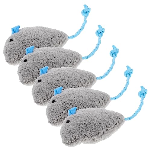 POPETPOP 5stücke Teiliges Plüsch-Maus-Spielzeug Für Katzen Interaktives Tragbares Katzenspielzeug Für Drinnen Beschäftigung Neugier Und Spielvergnügen Zu Fördern von POPETPOP