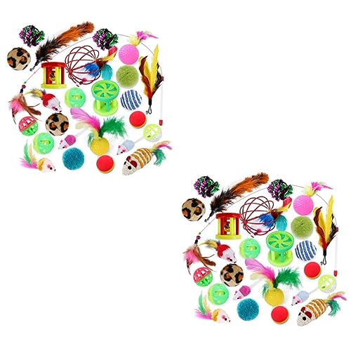 POPETPOP 52 STK Hund Interaktives Kätzchenspielzeug Katzenspielzeug-sortiment Mylar-Crinkle-Kugeln Kätzchen Glocke Quietschende Plüschtiere Katzenspielzeugbälle Einstellen Haustier POPETPOP 52 STK Hund Interaktives Kätzchenspielzeug Katzenspielzeug-sortiment Mylar-Crinkle-Kugeln Kätzchen Glocke Quietschende Plüschtiere Katzenspielzeugbälle Einstellen Haustier von POPETPOP