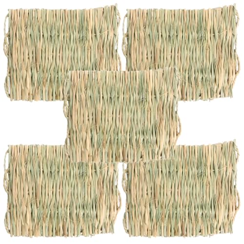 POPETPOP 5St Kaninchengrasmatte Kaninchen Heu Kaninchen Töpfchen Papierbettwäsche kleines Tier Heuraufe Hamster hamsterspielzeug Kaninchen-Kühlkissen Meerschweinchenmatte Stroh von POPETPOP