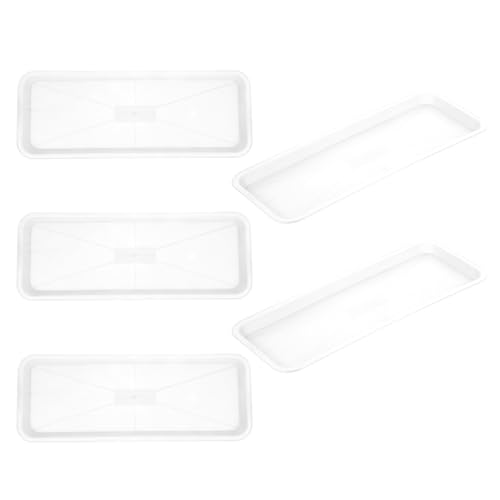 POPETPOP 5stücke Teiliges Flacher Rechteckiger Pflanzentabletts Untere Abtropfschalen Für Pflanzen Und Langlebig Für Blumen Und Pflanzenpflege Weiß von POPETPOP