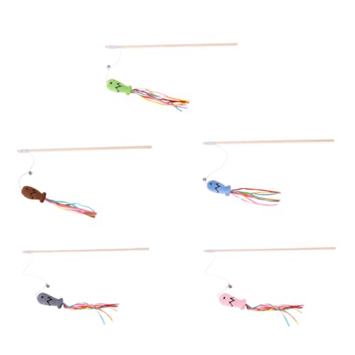 POPETPOP 5St Ribbon Fish Cat Teaser-Stick Katzen-Puzzle-Feeder Katzenminze- Katzenrad interaktives katzenspielzeug Interactive cat Toy Angelrute für Katzen Katze Zauberstab Holz POPETPOP 5St Ribbon Fish Cat Teaser-Stick Katzen-Puzzle-Feeder Katzenminze- Katzenrad interaktives katzenspielzeug Interactive cat Toy Angelrute für Katzen Katze Zauberstab Holz von POPETPOP