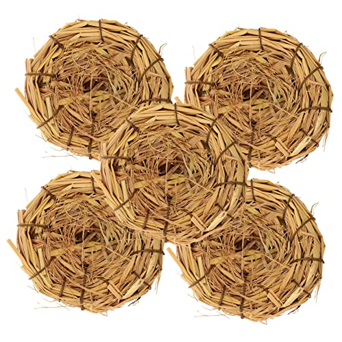 POPETPOP 5 Stücke Natürliche Outdoor Vogel Nest Garten Dekorationen Gras Vogel Für Sittich Nesting Handwerk von POPETPOP
