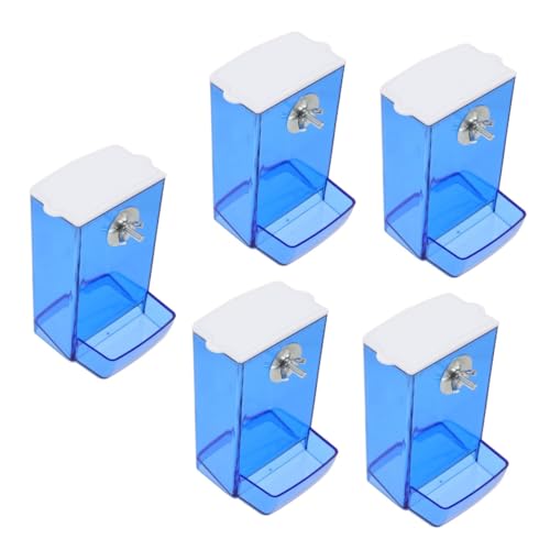 POPETPOP 5er-Box Vogelfutterbox Vogel Fütterer Vogelkäfige Container Vogelfütterungsbecher Vogelhäuschen Mit Schnallendesign Vogelfutterhaus Für Sittiche Vogelfütterer Acryl von POPETPOP