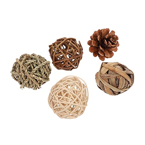 POPETPOP Kauspielzeug für Kaninchen 5 Stück Strohgeflechtbälle für Haustiere Interaktives Spielzeug zur Zahnreinigung für Papageien und Kleintiere Handgewebte Naturdekoration POPETPOP Kauspielzeug für Kaninchen 5 Stück Strohgeflechtbälle für Haustiere Interaktives Spielzeug zur Zahnreinigung für Papageien und Kleintiere Handgewebte Naturdekoration von POPETPOP
