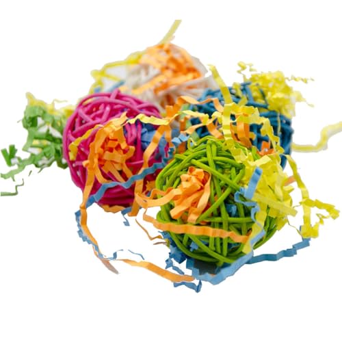 POPETPOP 5stücke Kauspielzeug Für Papageien Rattan Und Papier Saubere Und Gesunde Zähne Befriedigt Natürlichen Kauinstinkt Sicher Und Langlebig Farbenfrohes Design Spielzeug Für Vögel von POPETPOP