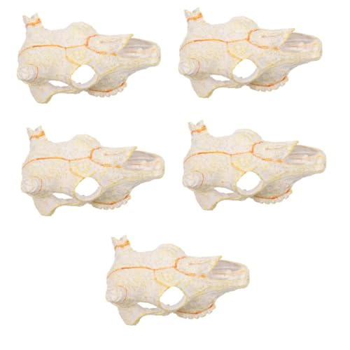 POPETPOP 5 Stücke Aquarium Decor Reptil Schädel Höhle Terrarium Zubehör Harz Fisch Tank Garnelen Hideout Home Office Decor von POPETPOP