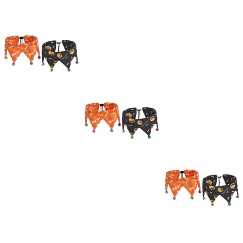 POPETPOP 6 STK Halloween Haustier Verstellbares Halloween-Party-Haustier-Halskette Kariertes Kleines Hundehalsband Halloween- Für Polyester Elastisch Taschentuch von POPETPOP