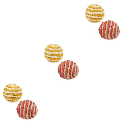 POPETPOP 6 STK Haustierzubehör Spielzeug Haustiersachen Sisalball Kätzchen Teaser Katze Haustier Beissen POPETPOP 6 STK Haustierzubehör Spielzeug Haustiersachen Sisalball Kätzchen Teaser Katze Haustier Beissen von POPETPOP