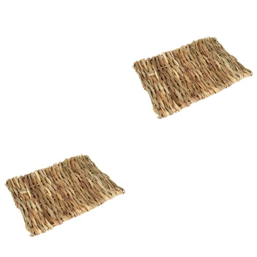 POPETPOP 6stücke Pack Pet Mat Aus Essbarem Gras Große Kauspielzeuge Für Kleintiere Wie Meerschweinchen Hamster Und Kaninchen Woven Grasmatten Für Käfige Und Spielspaß von POPETPOP