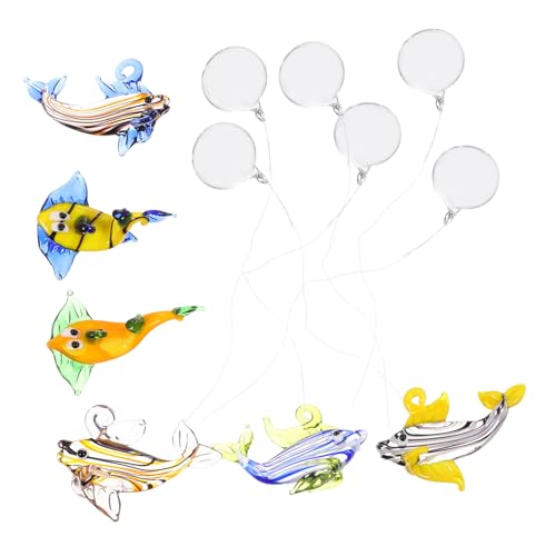 POPETPOP Einzigartig Für Das Aquarium 6 Stück Handgefertigte Aquarium-Dekorationen Aus Glas Elegant Und Lustig Zufällige Farbe von POPETPOP