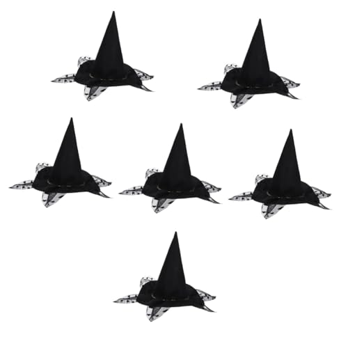 POPETPOP 6 Sets Haustierkostüme Hut Dekorativer Haustierhut Halloween Haustierhut Kleiner Hexenhut Für Hunde Katzen Schwarze Haustier-Halloween-Dekoration von POPETPOP