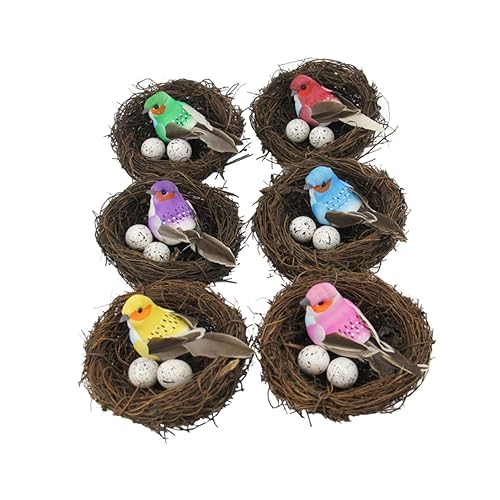 POPETPOP Künstliches Vogelnest- 6er-Pack Nest-Kollektion Weinreben-webnest Simulationseier Heimdekoration für Vögel POPETPOP Künstliches Vogelnest- 6er-Pack Nest-Kollektion Weinreben-webnest Simulationseier Heimdekoration für Vögel von POPETPOP