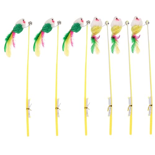 POPETPOP 6stücke Katzenangel Mit Maus-necksticks Glocken-trainingsfedern Interaktiver Spielzeugstange Für Katzen Zufällige Farbe Zum Spielen Und Trainieren POPETPOP 6stücke Katzenangel Mit Maus-necksticks Glocken-trainingsfedern Interaktiver Spielzeugstange Für Katzen Zufällige Farbe Zum Spielen Und Trainieren von POPETPOP