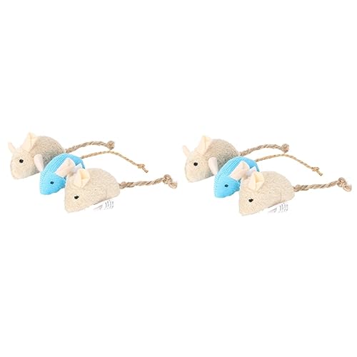 POPETPOP 6 Pcs Katzenspielzeug Mäuse Aufziehbare Interaktive Katzenspielzeug Mäuse Für Hauskatzen Plüschmäuse Spielzeug Haustierspielzeug Beige/ POPETPOP 6 Pcs Katzenspielzeug Mäuse Aufziehbare Interaktive Katzenspielzeug Mäuse Für Hauskatzen Plüschmäuse Spielzeug Haustierspielzeug Beige/ von POPETPOP