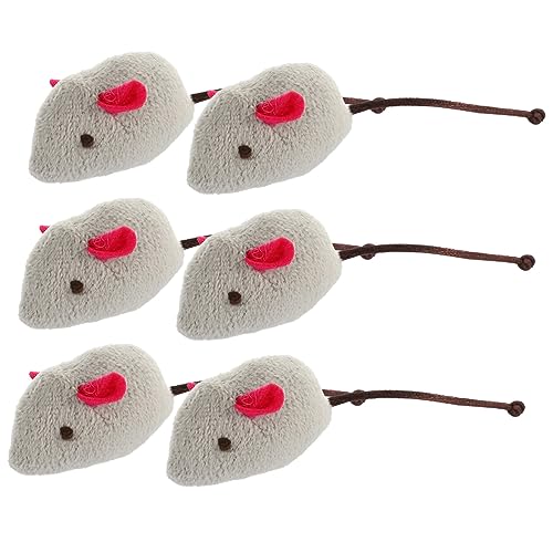 POPETPOP 6stücke Katzenspielzeug Weiche Plüschmäuse Für Kätzchen Interaktive Katzen Spielzeuge Natürliche Und Süße Spielmäuse Für Indoor-Katzen Fördert Unterhaltung Und von POPETPOP